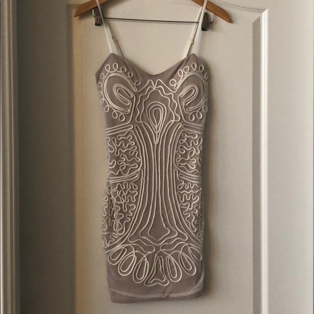 Very sexy nude lined mini/ stretchy dress